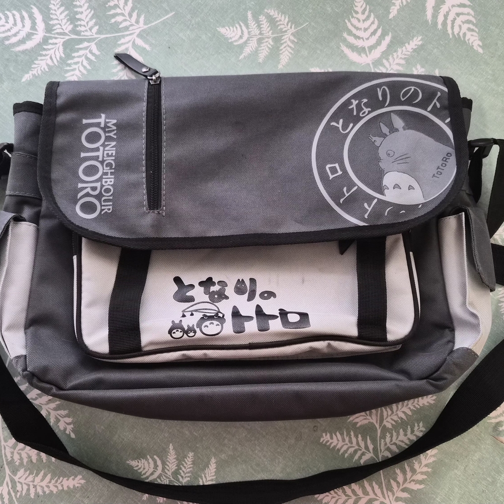 Totoro Themed Gray Messenger Bag